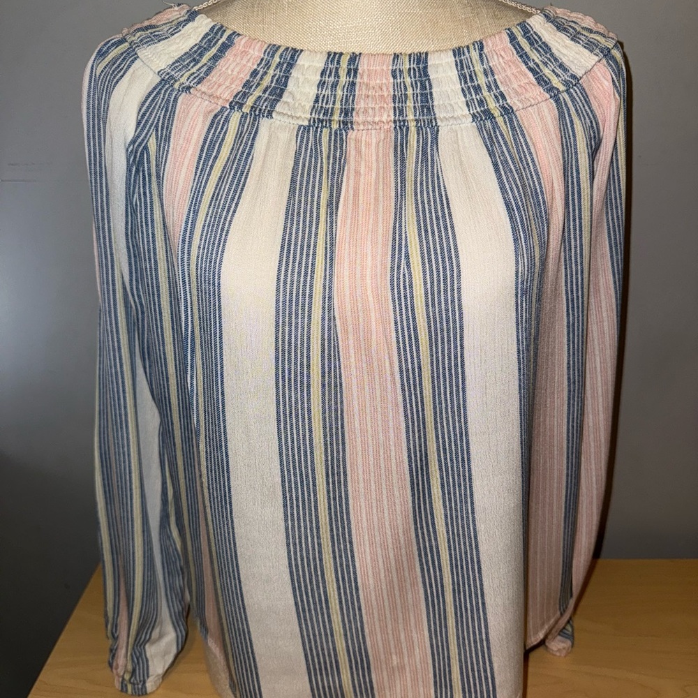 Cape Juby Multicolor Striped Off-Shoulder Blouse